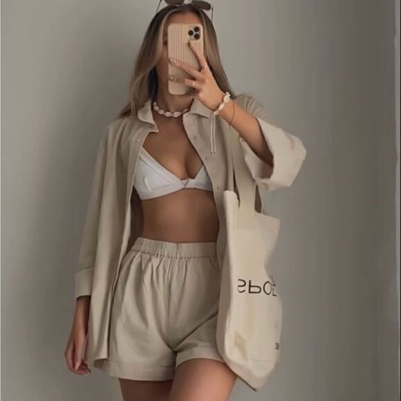 100% linen button up top - Picture 2 of 5